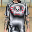 【メーカー在庫あり】 DICE MAGAZINE ダイスマガジン Skull & Stripes Tシャツ ブラック M - HD店(2)
