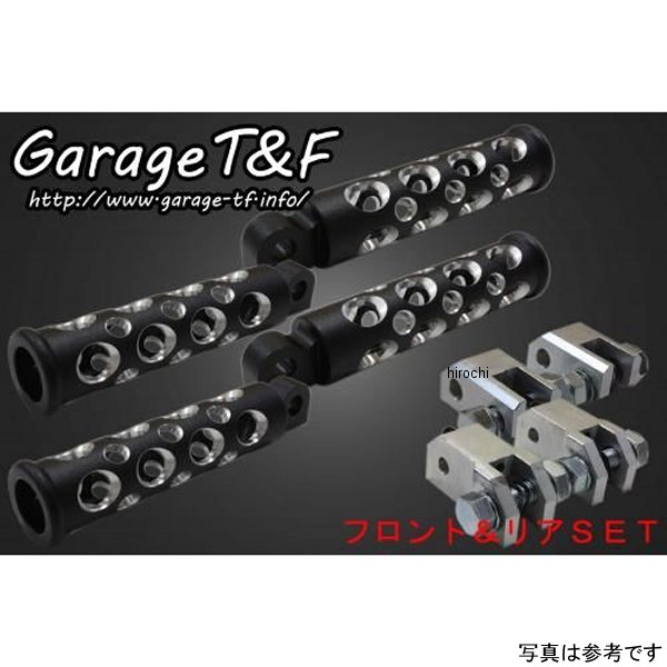 ガレージT＆F コンバットフットペグ フロント&リアSET シャドウスラッシャー400 黒 SS400FP03 HD店