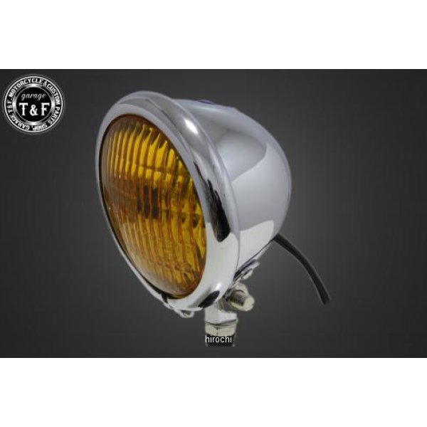 ガレージT＆F 4.5インチベーツライト オールメッキ/イエローレンズ仕様+ステーC SR400 6061807 HD店