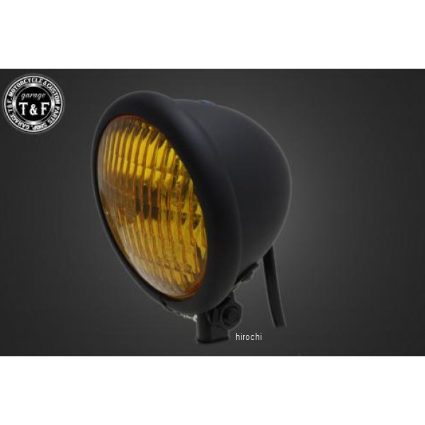 ガレージT＆F 4.5インチベーツライト オールマットブラック/イエローレンズ仕様+ステーC SR400 6061847 HD店