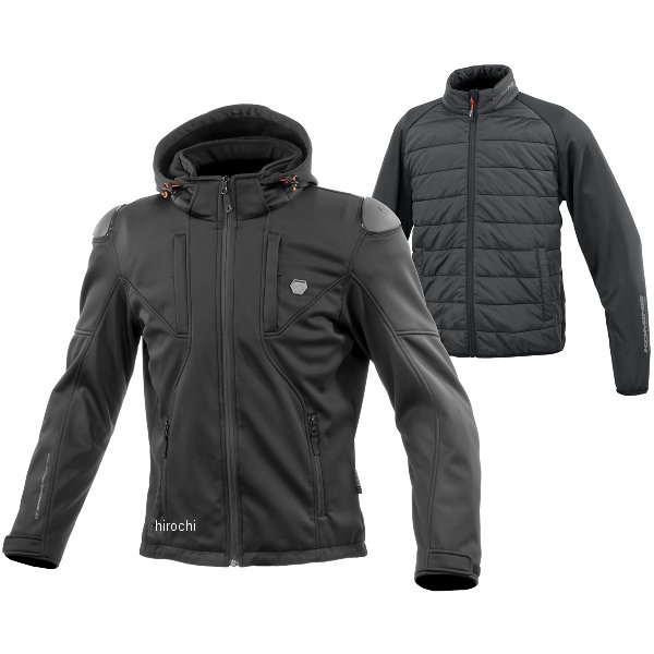 【メーカー在庫あり】 コミネ KOMINE 秋冬モデル ハイプロテクトソフトシェルシステムパーカセット 黒 ..