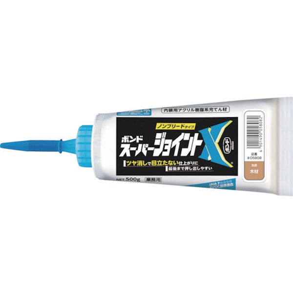 ・つや消しタイプです。・フィルム容器で押し出し性良好です。・防カビ剤入りです。・ノンブリードタイプです。・日本接着剤工業会 JAIA　F☆☆☆☆ 4VOC基準適合品です。・壁紙のはがれ防止に。・天井・壁面のコーナー部分のコーキングに。・下地のスキマ、凹凸補修に。・色：木材・防カビタイプ：防カビ剤入り・容量(g)：500・容量(kg)：0.5・アクリル樹脂系エマルジョン形・生産国 日本・JANコード 4901490058082・質量 500g・コード：337-9513 ・品目：0580805808楽天 HD店　