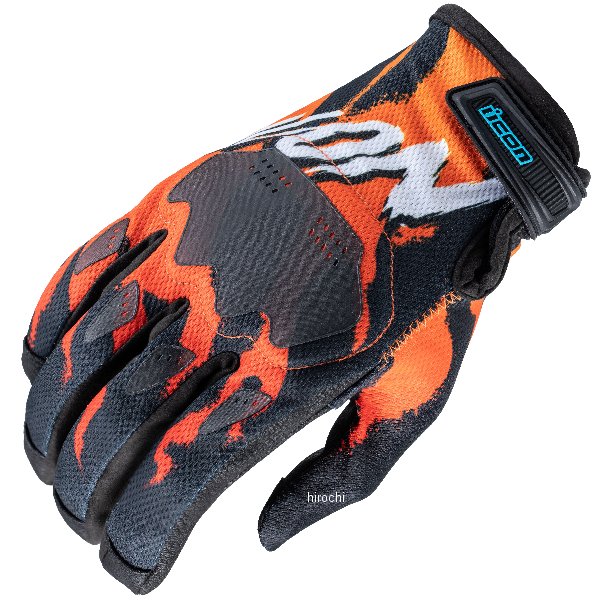 アイコン ICON 2024年秋冬モデル グローブ HOOLIGAN RAD DAWN オレンジ XLサイズ 3301-4860 HD店