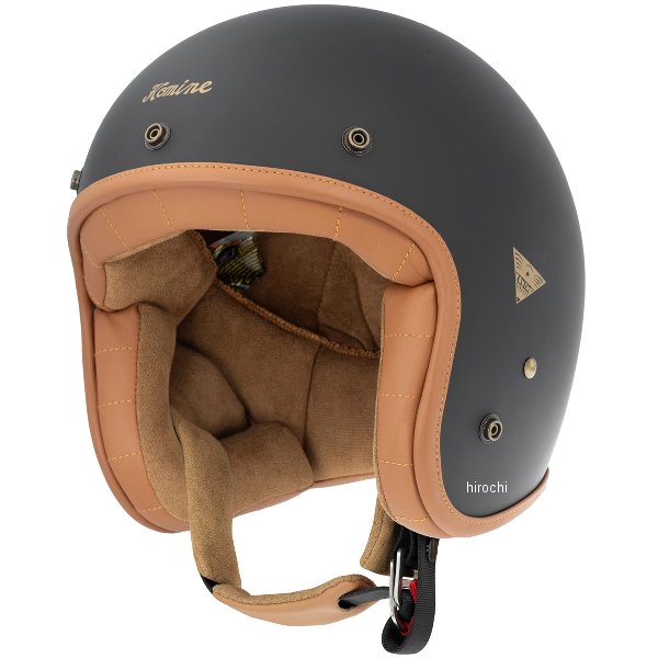 【メーカー在庫あり】 コミネ KOMINE ヘリテージレザージェットヘルメット マットブラック Lサイズ HK-..