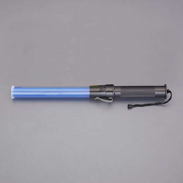 サイズ：φ34×410mm ライト：210mm重量：108g（電池含む）材質：本体：PVC グリップ：ABS フック：ステンレス電源：単2電池×3本（別売）カラー：青光源：青色LED×4本点灯パターン：速い点滅→遅い点滅→点灯→消灯用途：警備、交通整備などに特長：・誘導棒の定番。 ・高輝度スリム誘導棒。 ・ボタン一つで点滅点灯4段階切り替え。ベルトクリップ、ストラップ付入数：1本EA983FR-93楽天 HD店　