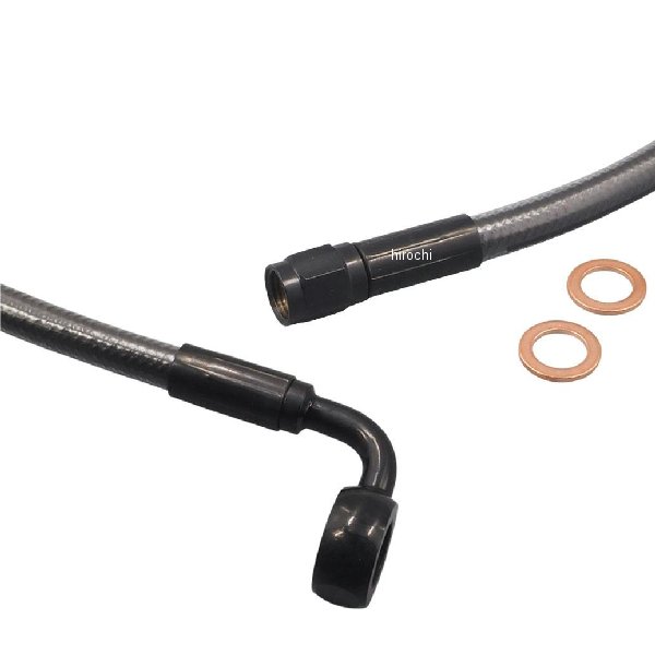 マグナム MAGNUM BP 22in ABSアッパーブレーキASSY 90°7/16in 【メッシュ部分】Black Pearl【金属部分】ブラック長さ：22in(約559mm) フィッティング：AN-3、7/16"内容物:アッパーブレーキライン×1ブレーキワッシャー×2ブレーキシステムには複数の組み合わせが存在します。必ずマスター、キャリパー側のサイズをご確認ください。特許取得済みの編組技術を施したMAGNUMケーブルは高強度な100％アラミド繊維を被覆した耐熱・耐圧に優れるテフロン素材チューブにクリアコーティングを施し、美しいメッシュラインを保護するPVC素材を使用した特殊クリアチューブは、紫外線に強く黄色く変色する事も少なく、長期にわたりメッシュラインの輝きを保ちます。032640楽天 HD店