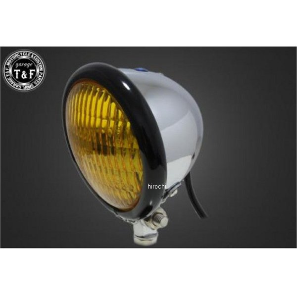 ガレージT＆F 4.5インチベーツライト ブラック/メッキ/イエローレンズ+ステーG エストレヤ 6080298 HD店