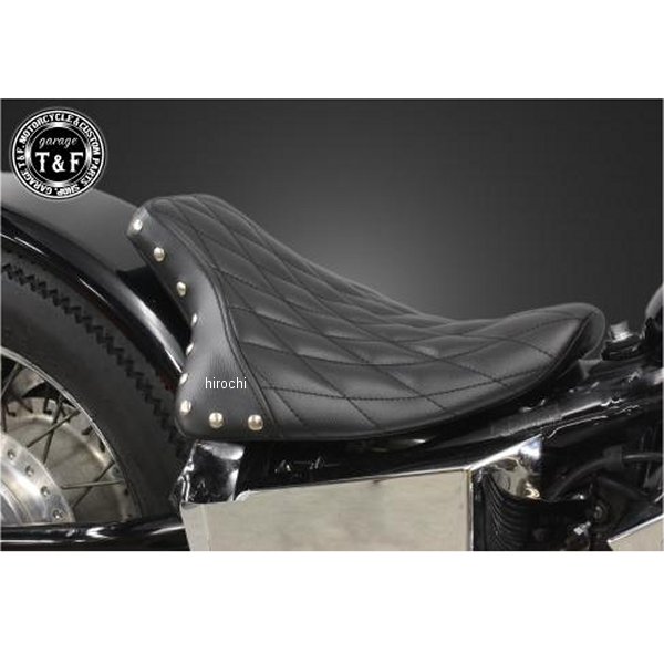 ガレージT＆F シングルシート フラットフェンダー専用 スタッド付き スティード400 (ダイヤ)ブラック 608110 HD店