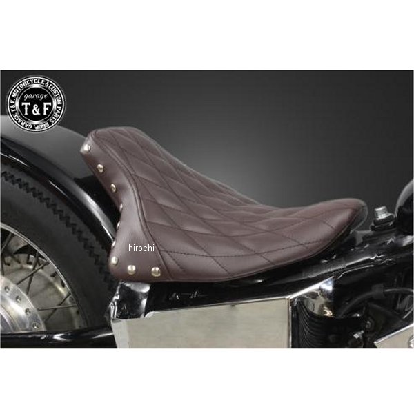 ガレージT＆F シングルシート フラットフェンダー専用 スタッド付き スティード400 (ダイヤ)ブラウン 608122 HD店