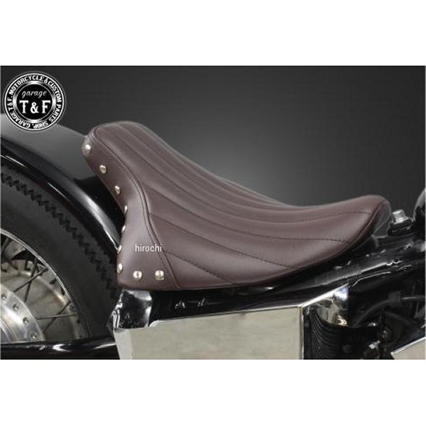 ガレージT＆F シングルシート フラットフェンダー専用 スタッド付き スティード400 (バーチカル)ブラウン 608123 HD店
