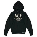 【メーカー在庫あり】 エースカフェロンドン ACE CAFE LONDON 2024年秋冬モデル プルオーバー フーディー ACE CORNER 黒 XLサイズ AC001PP HD店(2)