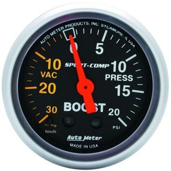  オートメーター Autometer Sport-Comp 52mm 20 PSI メカニカル ブーストゲージ atm3301 HD店