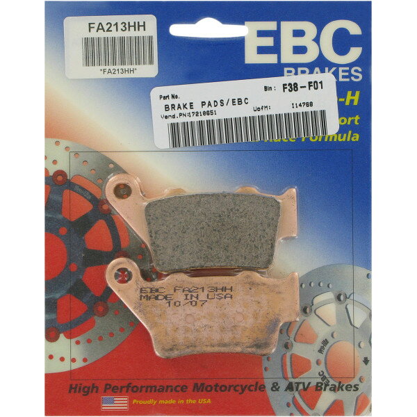 【USA在庫あり】 EBC イービーシー ブレーキパッド リア 00年以降 BMW (ダブル-H シンタード) ebcFA213HH HD店