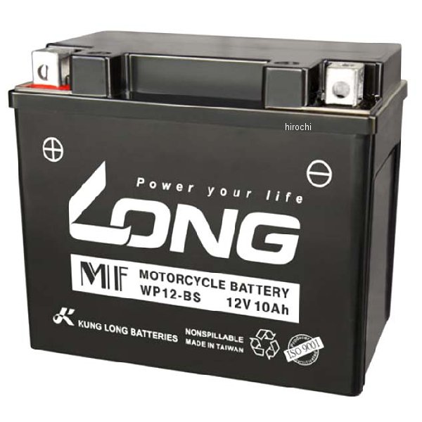 ロング LONG バッテリー 12V、10Ah 液注入済 互換 YTX12-BS WP12-BS HD店