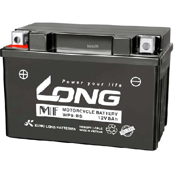 【メーカー在庫あり】 ロング LONG バッテリー 12V、8Ah 液注入済 互換 YTX9-BS WP9-BS HD店