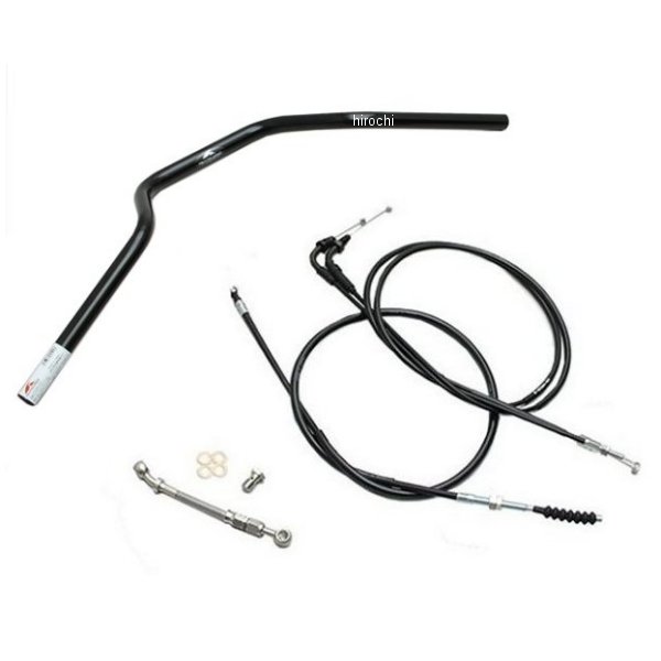 ハリケーン ヨーロピアン3型 ハンドルセット23年 ホンダ GB350(8BL-NC59)カラー:ブラック付属品:スロットルケーブル、クラッチケーブル、ブレーキホース※ブレーキホースは、ABS車用ジョイント仕様ハンドル穴開け加工が必要ハンドルと必要なケーブル＆ホースSETH041-072B楽天 HD店