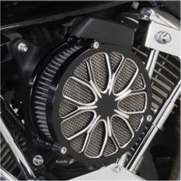 ガレージT＆F ラグジュアリーエアクリーナーキット フラワー&プッシュロッドカバーセット DS1100 コントラスト/メッキ 6092216 HD店