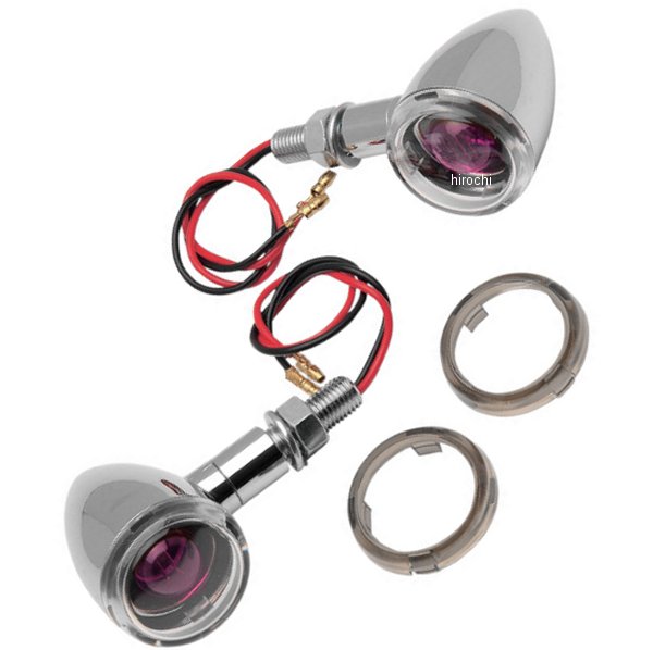 【USA在庫あり】 DRAG ウインカー ミニデュース スタッド取付 クローム/アンバー/レッドレンズ 2040-0278 HD店