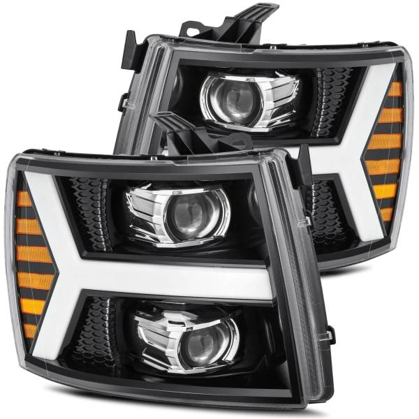  AlphaRex LUXXシリーズ LED プロジェクター ヘッドライト Plank Style ジェットブラック 07年-13年 Chevy 1500 arx880223 HD店
