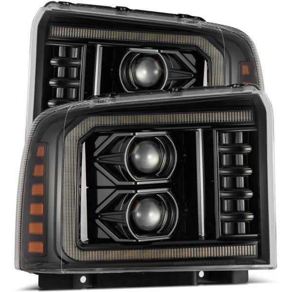  AlphaRex LUXXシリーズ LED プロジェクターヘッドライト アルファブラック 05年-07年 フォード Super Duty/Excursion arx880316 HD店