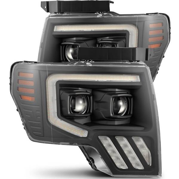  AlphaRex PROシリーズ プロジェクターヘッドライト Plank Style ブラック 09年-14年 フォード F-150 arx880481 HD店