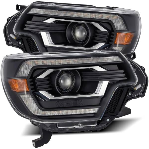  AlphaRex LUXXシリーズ LED プロジェクターヘッドライト Plank Style ブラック 12年-15年 トヨタ Tacoma arx880751 HD店