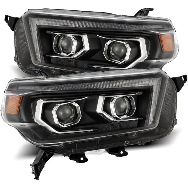  AlphaRex LUXXシリーズ LED プロジェクター ヘッドライト Plank Style ブラック 10年-13年 トヨタ 4Runner arx880757 HD店