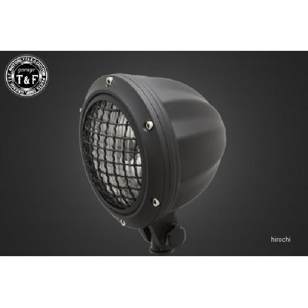 ガレージT＆F 4インチビレットヘッドライト ブラック クリアレンズ仕様、エストレヤ ステーGセット 6112638 HD店