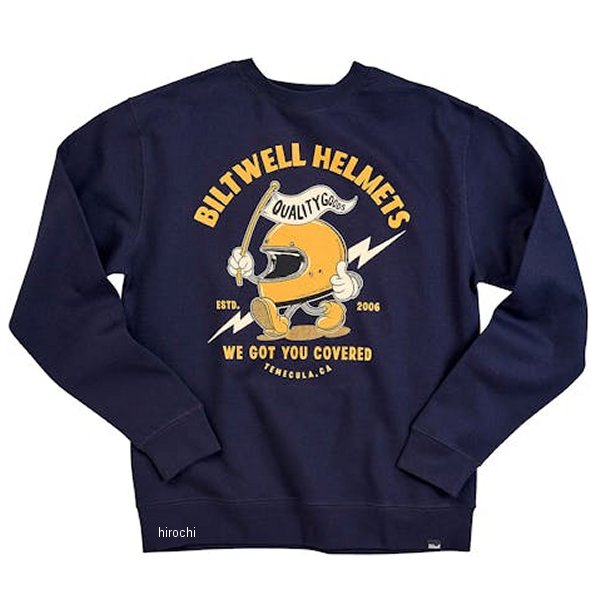 【メーカー在庫あり】 ビルトウェル Biltwell COVERED クルーネックスウェット ネイビー XLサイズ 8122..