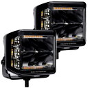 【USA在庫あり】 Go Rhino Xplor Blackout Comboシリーズ Cube Sideline LED Spot Lights w/ Amber 4x3 - Blk (Pair) gor750700322SCS HD店