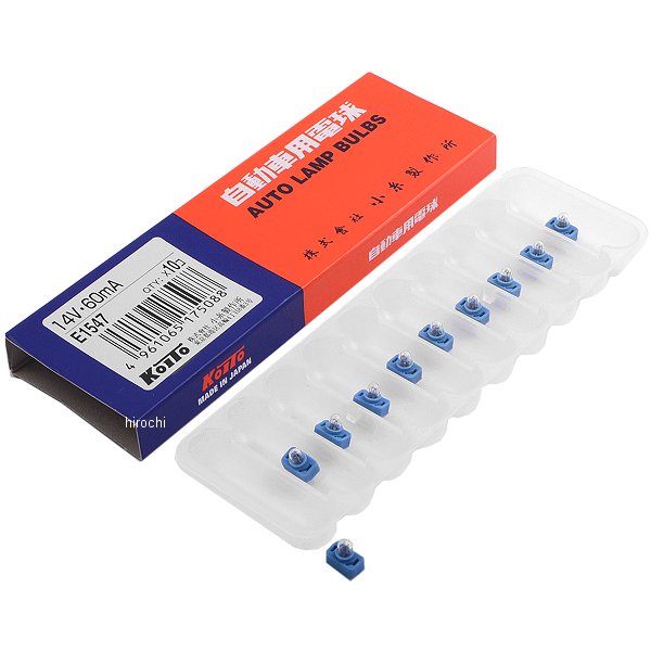 【メーカー在庫あり】 小糸製作所 白熱バルブ T3 14V60mA ウェッジ ソケットカラー水色 10個入り E1547 HD店