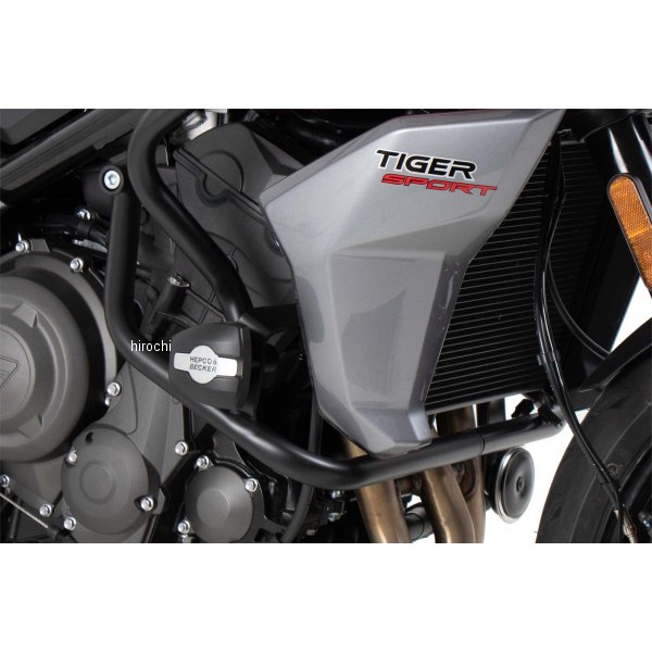 ヘプコアンドベッカー エンジンガード クラッシュパッド付 22年-23年 トライアンフ Tiger Sport 黒 5017636 00 01 HD店