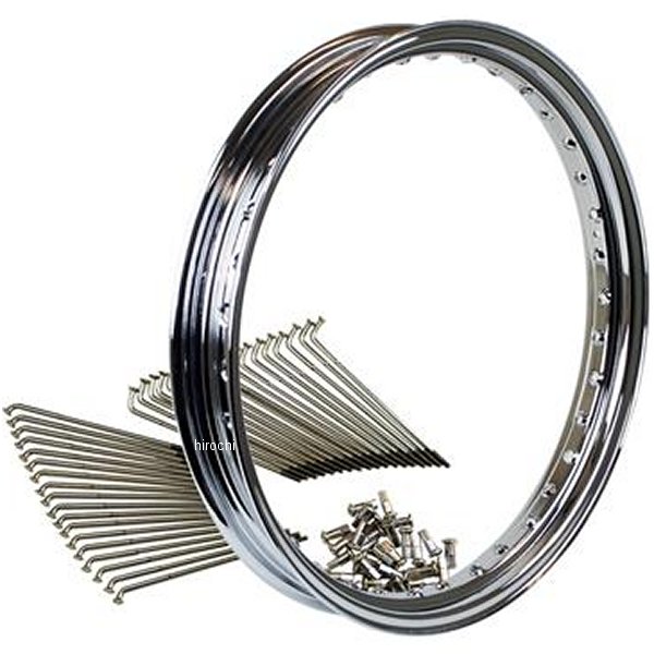 【メーカー在庫あり】 グッズ GOODS 19インチキット MT クローム スチールスポーク SR400/500(ドラム) G5-00169 HD店
