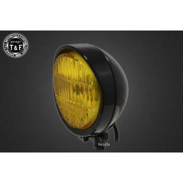 ガレージT＆F 5.5インチバイザーヘッドライト+ステー イントルーダー400C(FI不可) ブラック/イエロー 4020646 HD店
