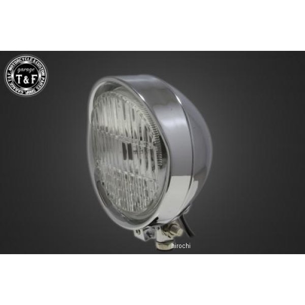 ガレージT＆F 5.5インチバイザーヘッドライト+ステー SR400 メッキ/クリア 4020679 HD店