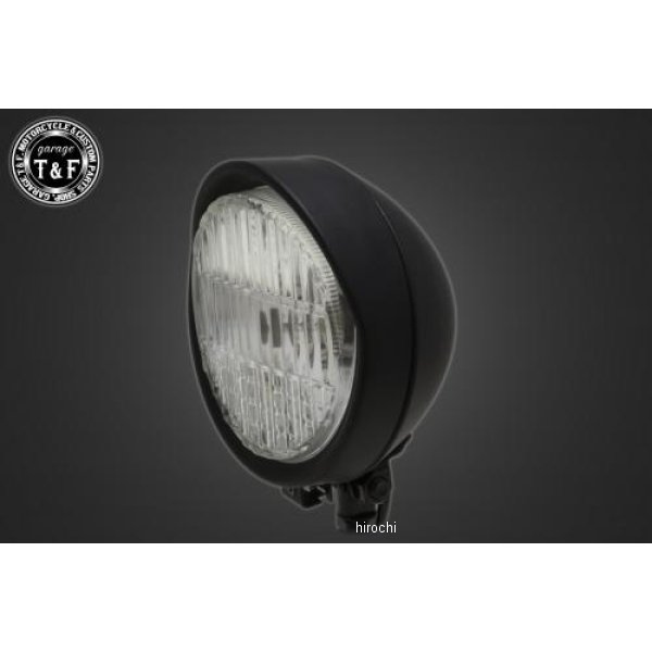 ガレージT＆F 5.5インチバイザーヘッドライト+ステー SR400 マットBK/クリア 4020683 HD店