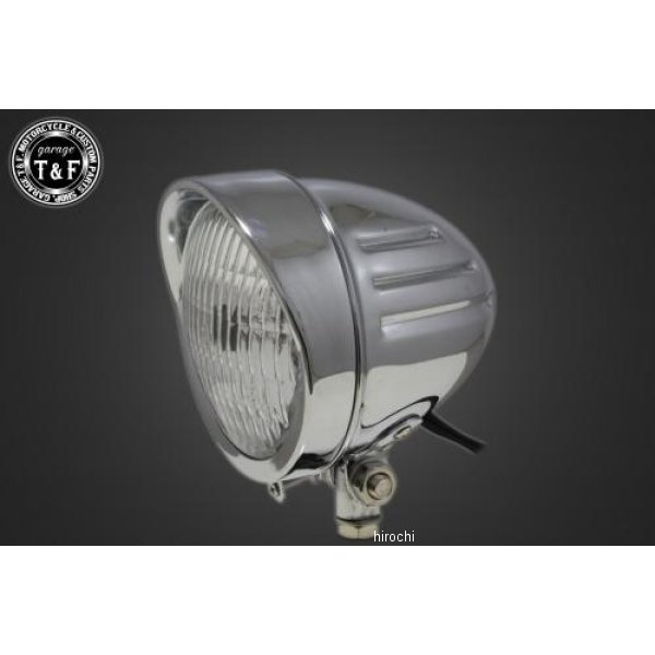 ガレージT＆F 4.5インチスリットヘッドライト(クラシックレンズ仕様)+ステー SR400 メッキ/クリア 4020793 HD店