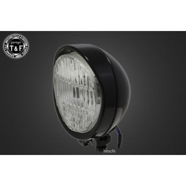 ガレージT＆F 5.5インチバイザーヘッドライト+ステー バルカン400 クラシック ブラック/クリア 4020822 HD店