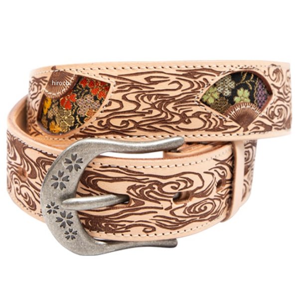 デグナー DEGNER 2025年春夏モデル 花山レザーベルト 流水雪輪/タン Mサイズ BT-16K HD店