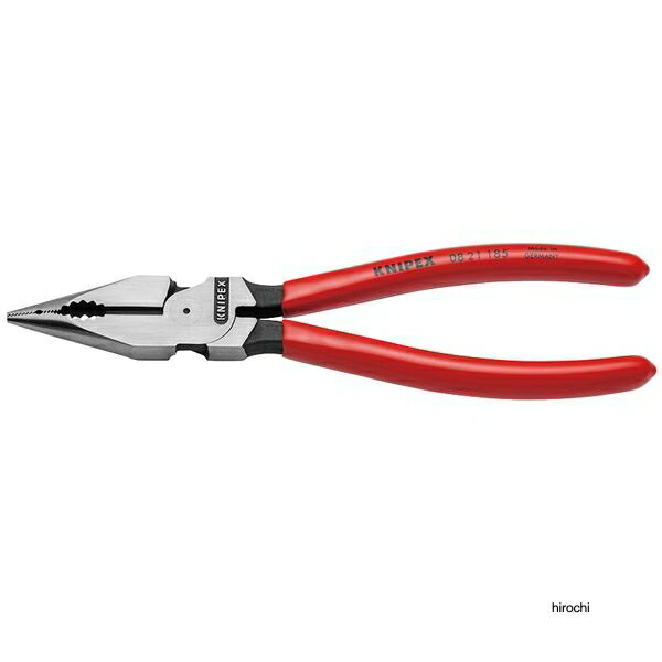 【メーカー在庫あり】 クニペックス KNIPEX ニードルノーズペンチ 185mm プラスチックコートハンドル パック入 0821-185SB HD店
