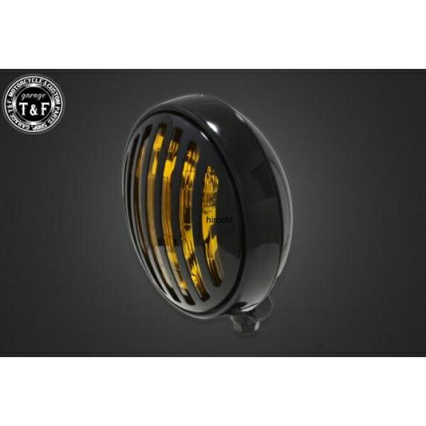 【New】 ガレージT&F 5.75in マスクドヘッドライト(ブラック)イエローレンズ+ステーK エリミネーター250V 4023523 HD店