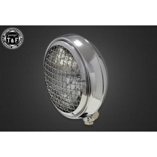 【New】 ガレージT&F 5.75in グリルヘッドライト(メッキ)クリアーレンズ+ステーC SR400 4023576 HD店