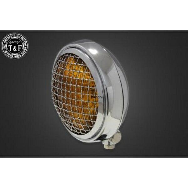 【New】 ガレージT&F 5.75in グリルヘッドライト(メッキ)イエローレンズ+ステーD スティード400(VLS) 4023601 HD店