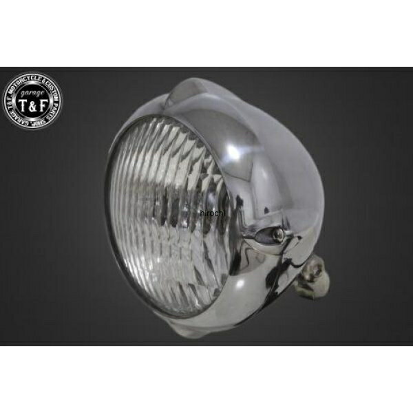 【New】 ガレージT&F 5.75in ビンテージヘッドライト(ポリッシュ)クラシックレンズ(クリアー)+ステーC SR400 4021165 HD店