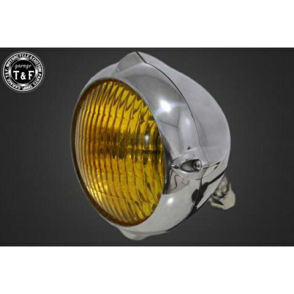 ガレージT&F 5.75in ビンテージヘッドライト(ポリッシュ)クラシックレンズ(イエロー)+ステーA DS400 4021181 HD店