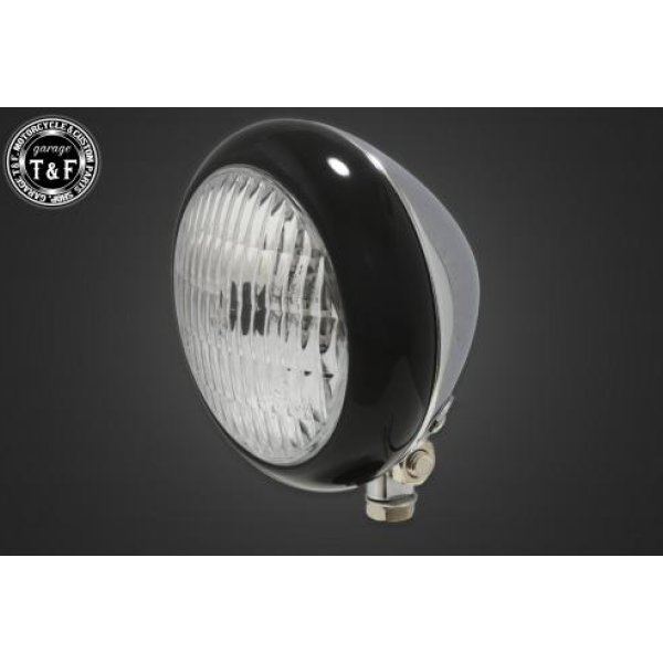 4023218 ガレージT&F 4.5in トラクターヘッドライト(ブラック/メッキ)クリアーレンズ+ステーA DS11004023218楽天 HD店