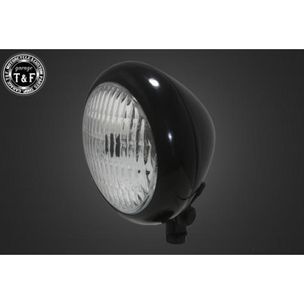 【New】 ガレージT&F 4.5in トラクターヘッドライト(ブラック)クリアーレンズ+ステーB イントルーダー400クラシック 4023059 HD店