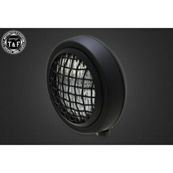【New】 ガレージT&F 4.5in グリルヘッドライト(マットブラック)クリアーレンズ+ステーD スティード400(VLS) 4023997 HD店