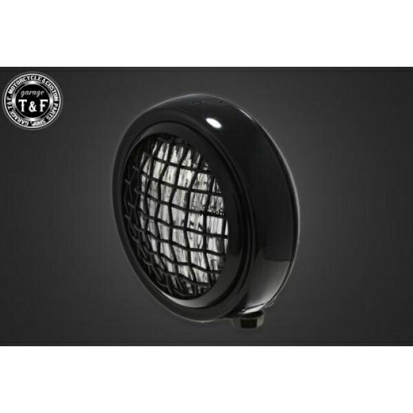 【New】 ガレージT&F 4.5in グリルヘッドライト(ブラック)クリアーレンズ+ステーA ビラーゴ250(S) 4024039 HD店