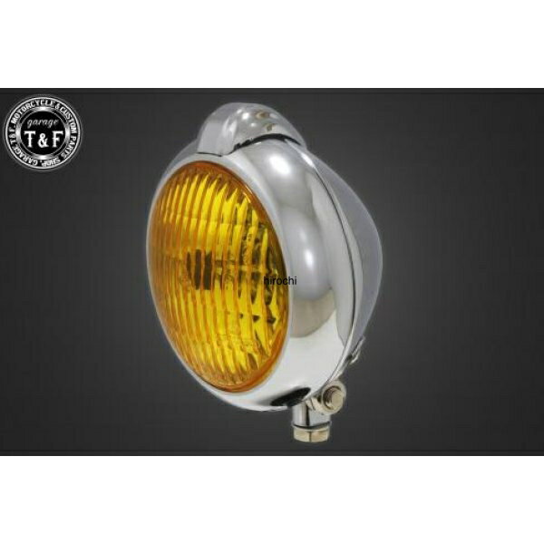 ガレージT&F 4.5in ユニティタイプヘッドライト メッキ/イエローレンズ+ステーD スティード400(VLS) 4022104 HD店